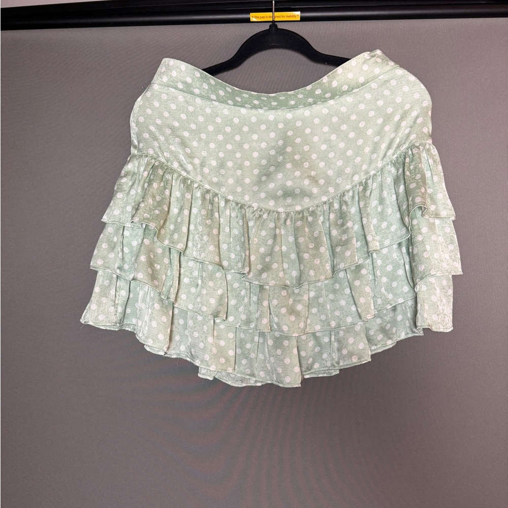 Zara Polka Dot Ruffle Mini Skort - Pastel Mint